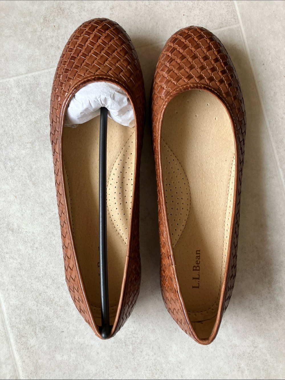 L.L. Bean Woven Leather Ballet Flats